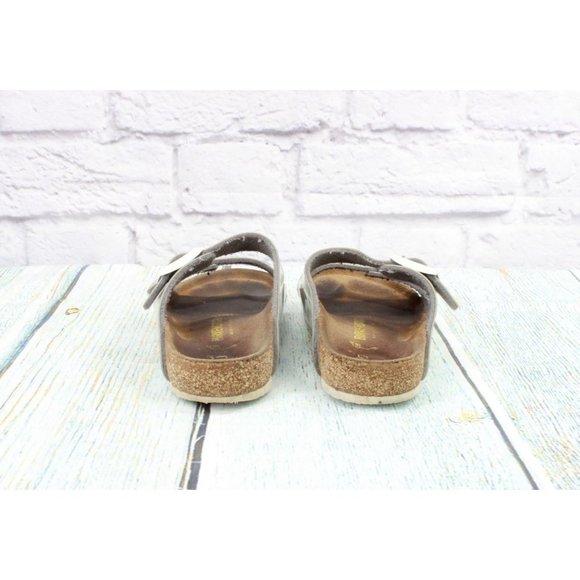 *Birkenstock Arizona Gray Nubuck 2 Strap Buckle Sandals Shoes Size EU 32 - Picture 8 of 10